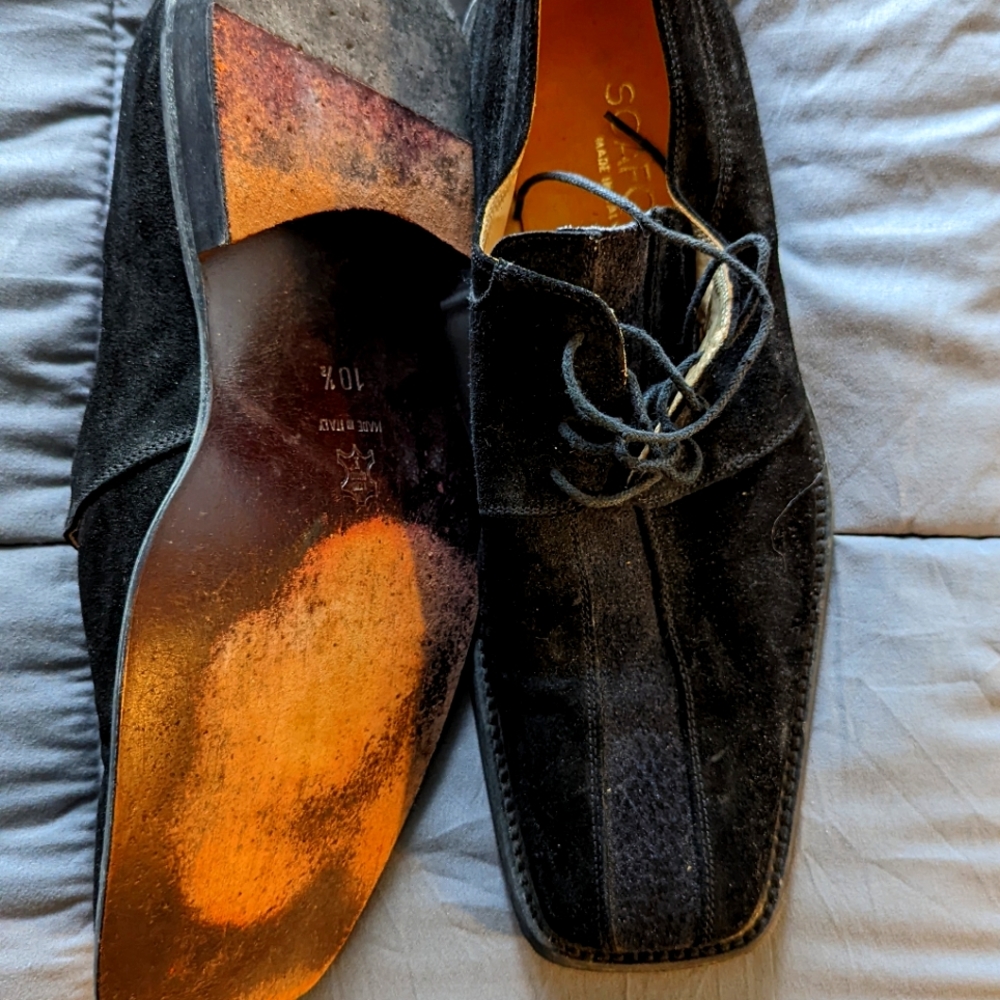 Men Italian suede shoes size 10 1/2
